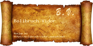 Bolibruch Vidor névjegykártya